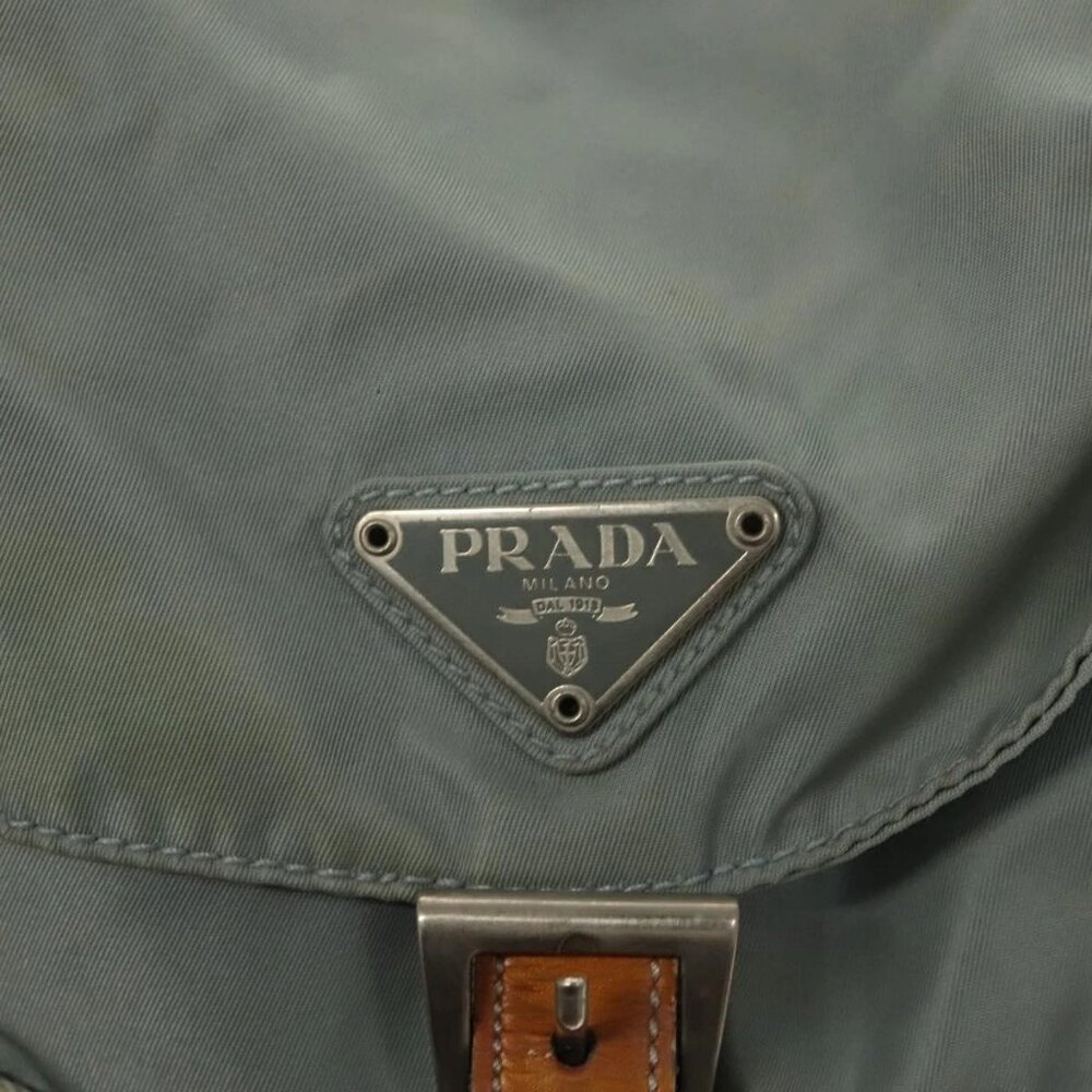 PRADA Backpack Nylon Light Blue Silver Auth - Picture 12 of 16